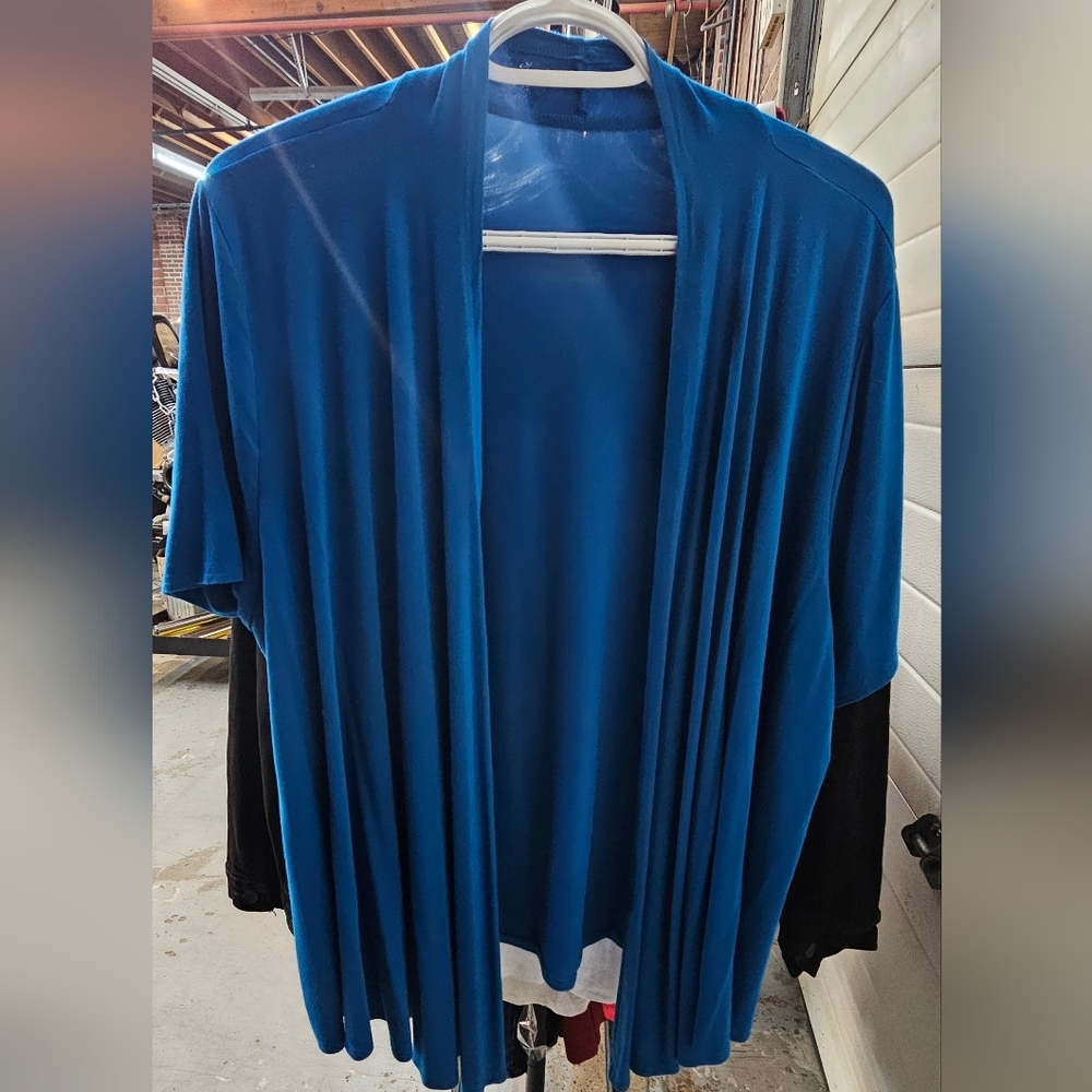 Blue Sky Women's Blue Open-Front Blazer